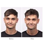 Vorher-Nachher Styling mit GRACE Texture Paste von GLYNT: kurzer Herrenhaarschnitt vor der Anwendung und danach mit natürlicher Textur, mehr Volumen und flexiblem Halt.