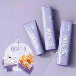 Anti-Gelbstich Maske, Silbershampoo und Pflegefluid der ICE BLOND Serie mit gratis Haarclips.