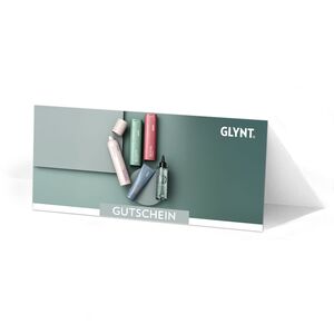 Grüner GLYNT Gutschein mit Produktabbildungen
