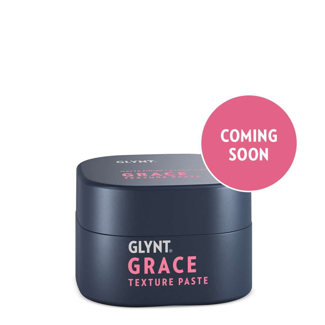 Stylingpaste GRACE Texture Paste von GLYNT in dunkelblauer 85-ml Dose mit pinker Schrift